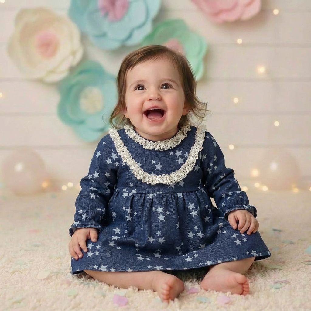 Tiny Starry Lace Frock