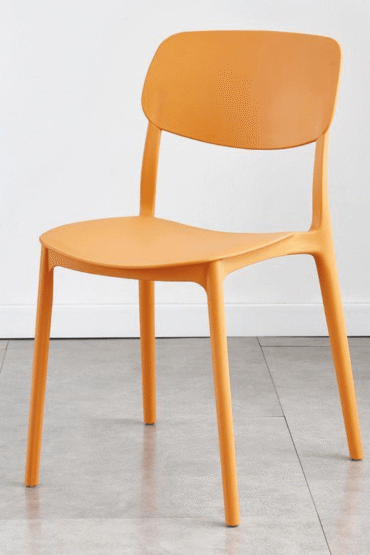 Space-Saving Stackable Plastic Chair with Curved Backrest