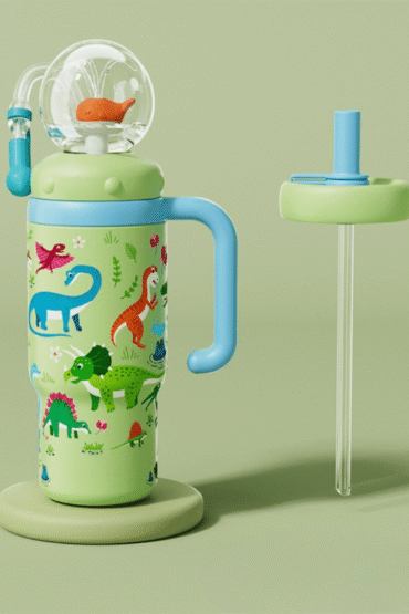 Playful Spray Water Bottle with Dual Lids