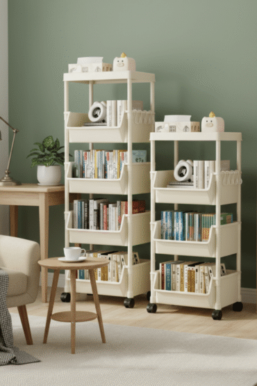 Multi-Layer Plastic Storage Rack with Wheels