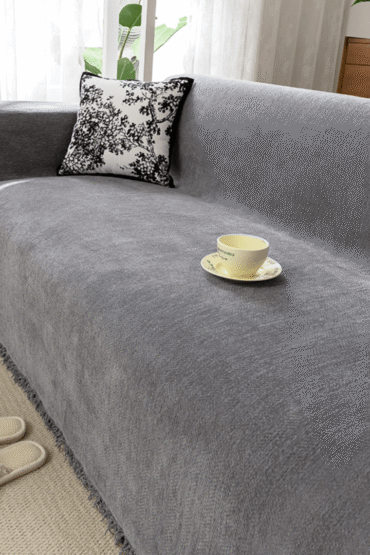 Elegance Chenille Sofa Cover :[EM-SC-13] (Grey)