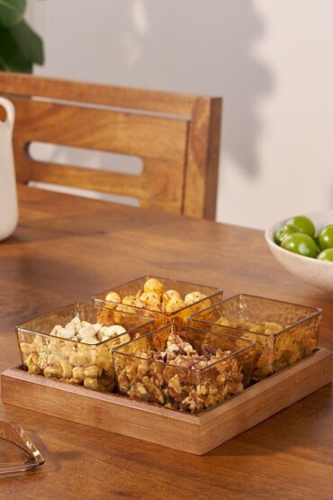 Crystal Clear Snack Plate Organizer (4-BOXES TRAY)