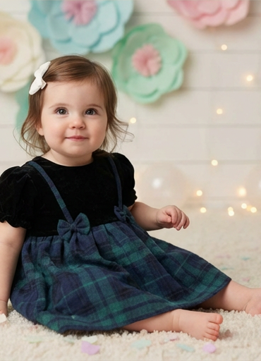 Tiny Check Forest Frock