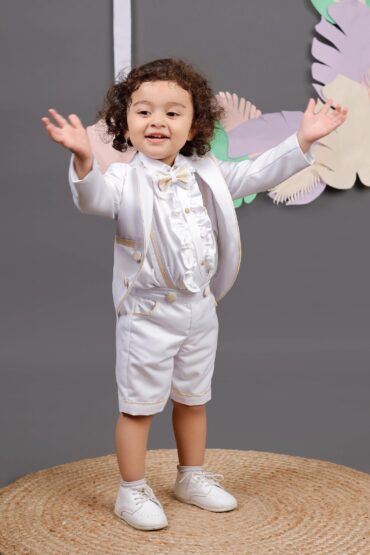 Tiny White Tuxedo Suit Set