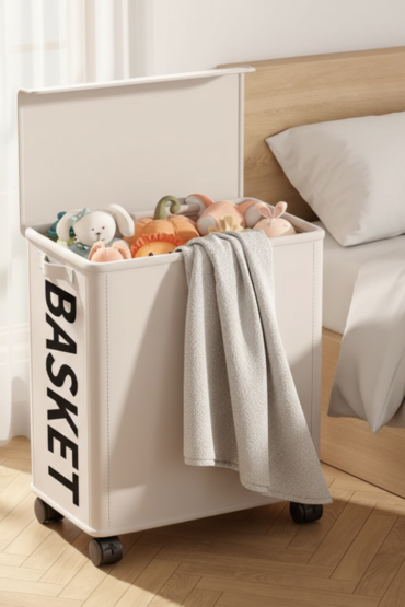 Foldable Large Capacity Storage Box with Lid & Wheels