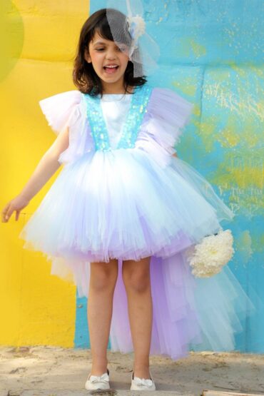 Butterfly Flutter HiLow Dress