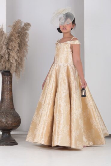 Radiant Blush Panel Gown
