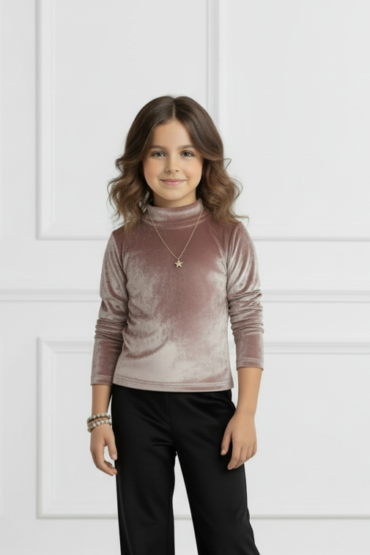 Frosted Mauve Velvet Skivvy
