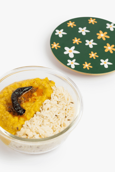 Round Borosilicate Glass Food Container with Printed Lid(400ml)