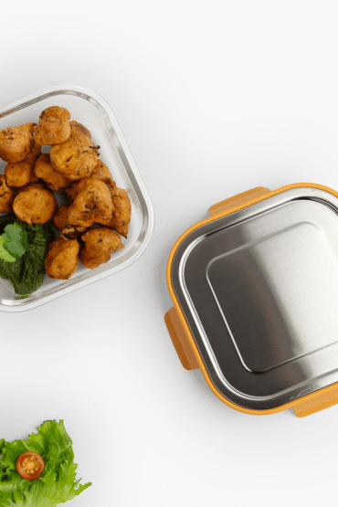 Premium Leak-Proof Borosilicate Glass Container with Steel Lid(800ml)