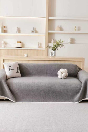Gray Elegance Chenille Sofa Cover : [EM-SC-44]