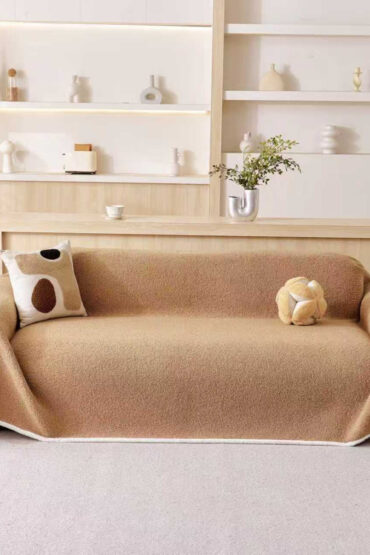Brown Elegance Chenille Sofa Cover : [EM-SC-44]