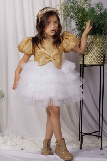 Ivory Elegance Ruffles Frock