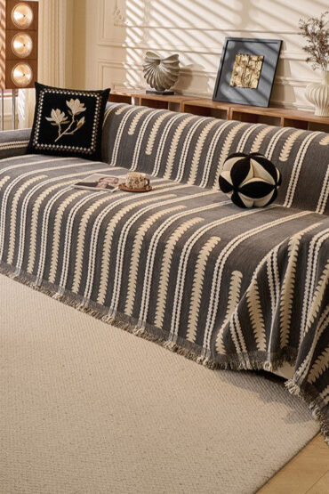 Grey Elegance Chenille Sofa Cover : [EM-SC-47]