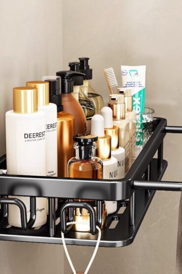 Multi-Functional Aluminum Alloy Wall-Mounted Bathroom Storage Rack (32cm)