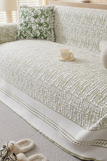 Luxury Chenille Sofa Cover (Green) : [EM-SC-34]