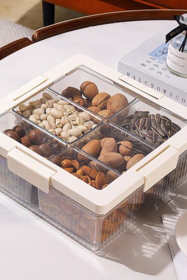 Multi-Purpose 6 Grid Snack & Candy Storage Container Box (27cm)