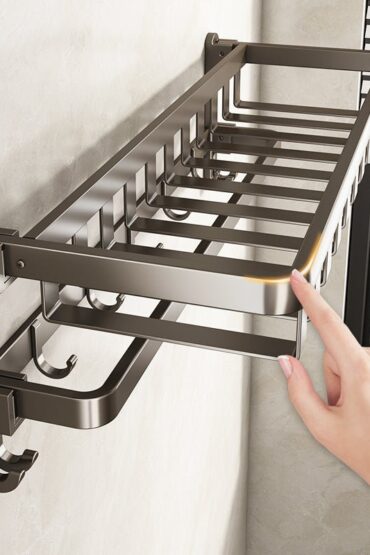 Aluminum Space Saver Foldable Towel Rack (60cm)