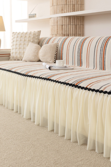 Elegance Chenille Orange Sofa Cover : [EM-SC-42]