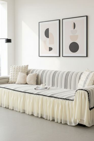 Elegance Chenille Grey Sofa Cover : [EM-SC-42]