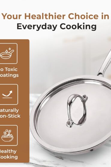 Versatile Tri-Ply Stainless Steel Fry Pan With Lid(24cm)