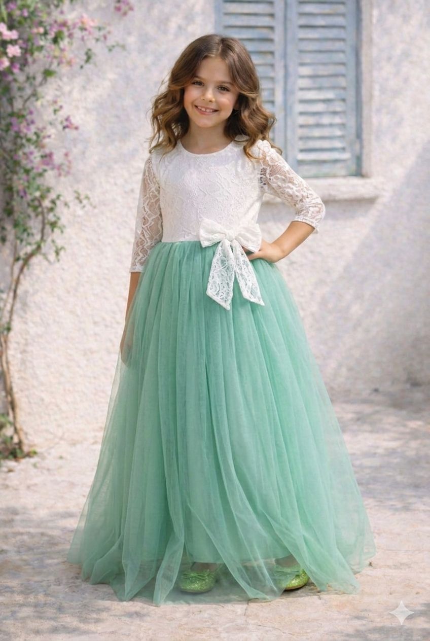 Sage Whisper Lace Gown