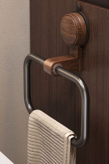 No-Drill Retro Style Bathroom Towel Holder with Strong Suction Mount
