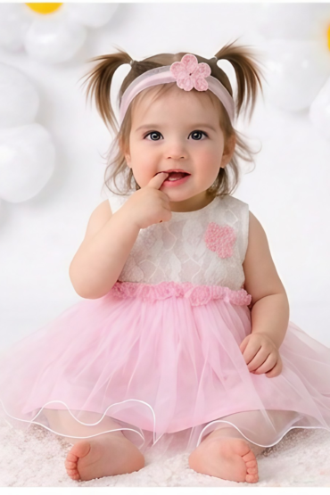 Tiny Lace Blossom Frock