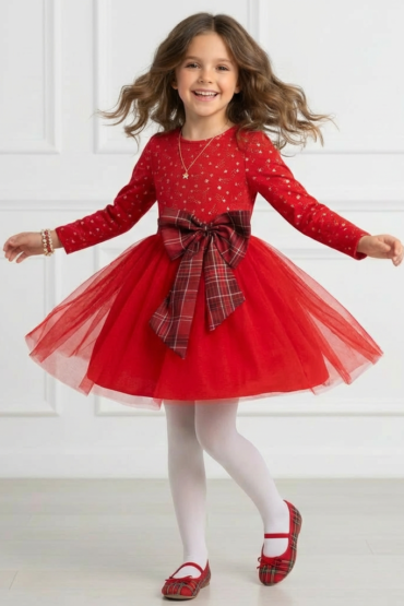 Little Miss Cherry Velvet Frock