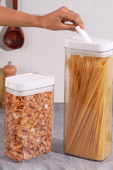 Airtight Stackable Kitchen Storage Jars (Set Of 2)