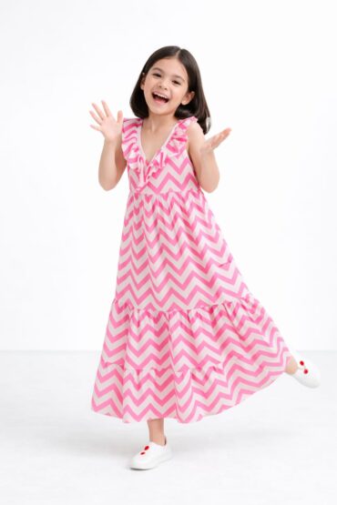 Chevron Blush Maxi Dress